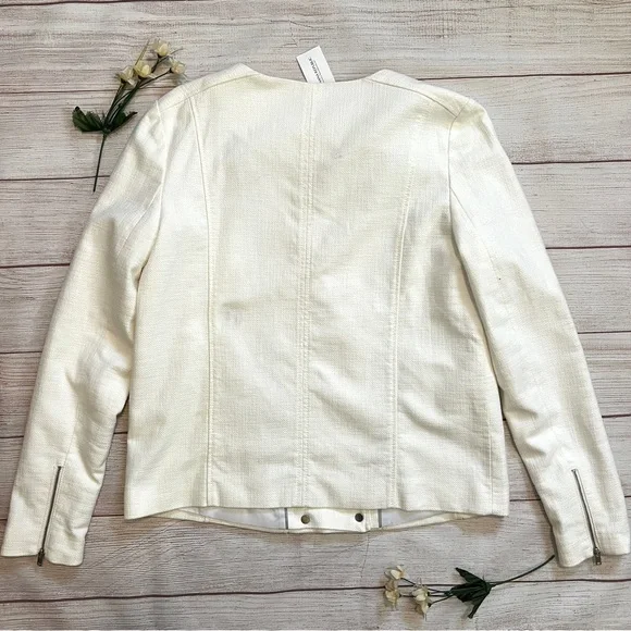 Banana Republic Tweed Asymmetrical Zip Blazer Moto Jacket - Picture 9 of 15